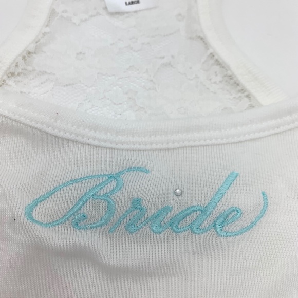 4/$25 Bride White Tank Top Lace Large NEW - Picture 2 of 3
